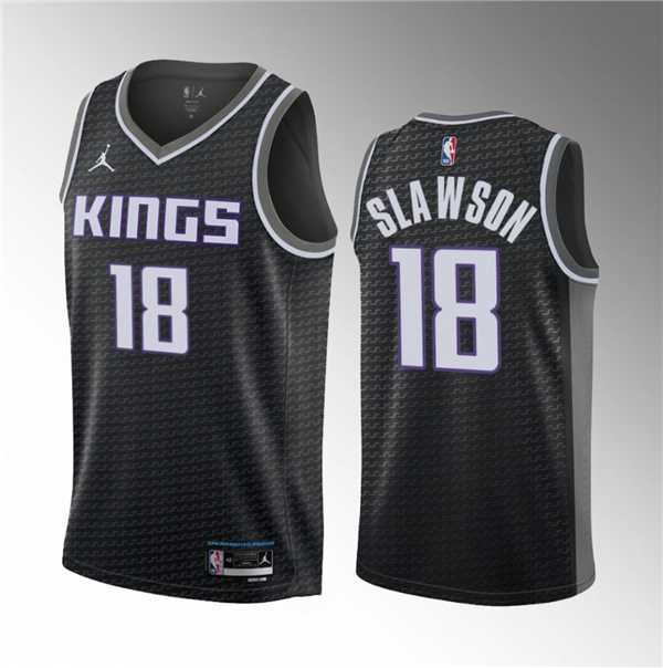 Men%27s Sacramento Kings #18 Jalen Slawson Black 2023 Draft Statement Edition Stitched Jersey Dzhi->portland trailblazers->NBA Jersey